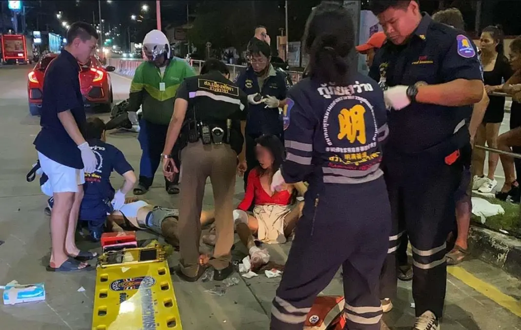 Horror Crash on Pattaya’s Jomtien Road Leaves Four Seriously Hurt